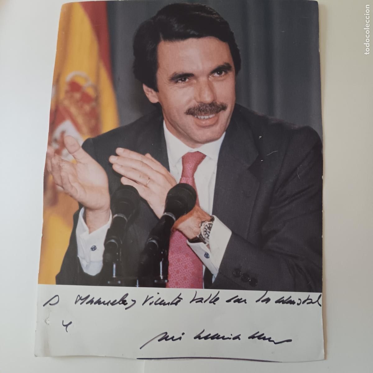 Otros Art&iacute;culos de Coleccionismo en Papel: FOTOGRAFIA EN COLOR DEL EXPRESIDENTE AZNAR CON DEDICATORIA MANUSCRITA..