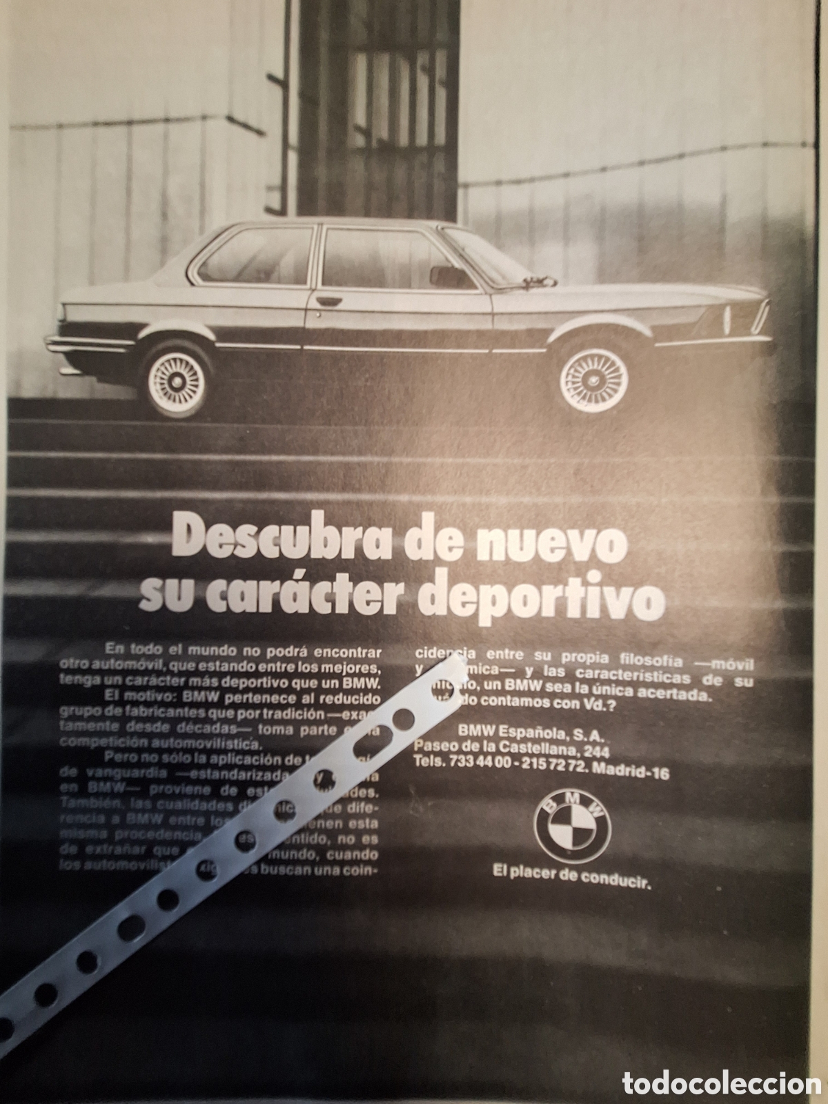 Otros Art&iacute;culos de Coleccionismo en Papel: Publicidad autom&oacute;vil BMW de 1980