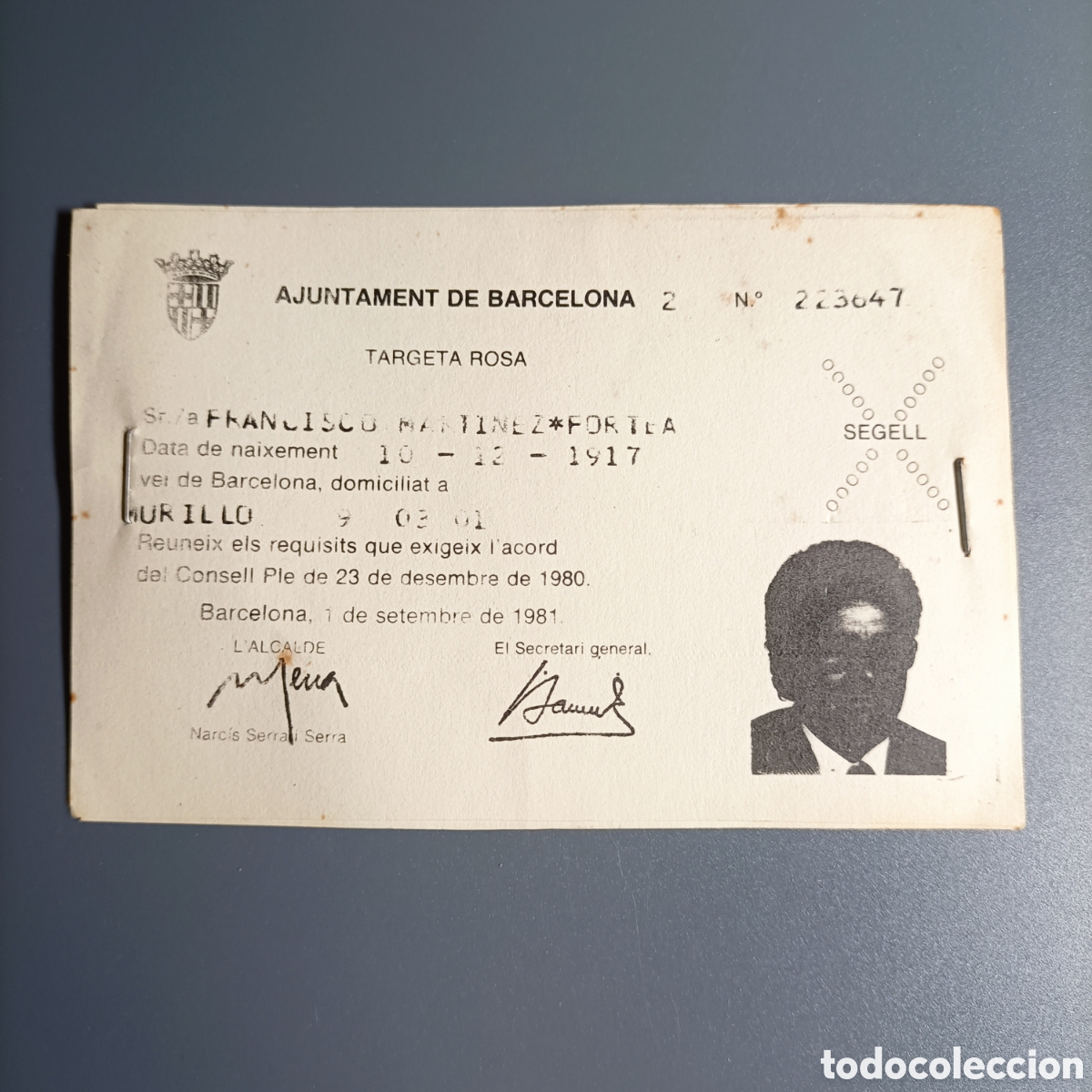 Otros Art&iacute;culos de Coleccionismo en Papel: TARJETA ROSA. AJUNTAMENT DE BARCELONA. №223647