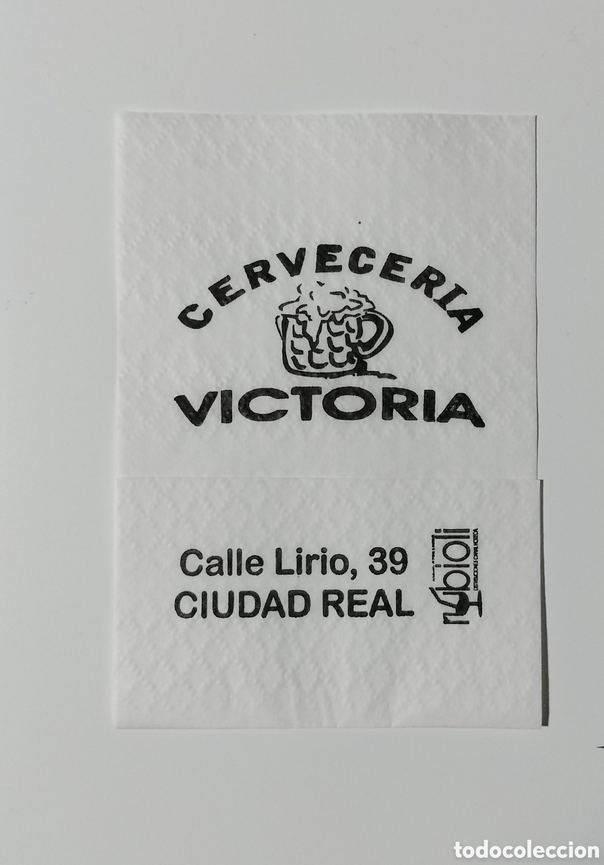Otros Art&iacute;culos de Coleccionismo en Papel: SERVILLETA DE PAPEL CERVECER&Iacute;A VICTORIA CIUDAD REAL
