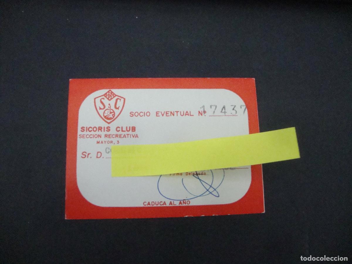 Otros Art&iacute;culos de Coleccionismo en Papel: ANTIGUA TARJETA ENTRADA BINGO SICORIS CLUB LERIDA 1982