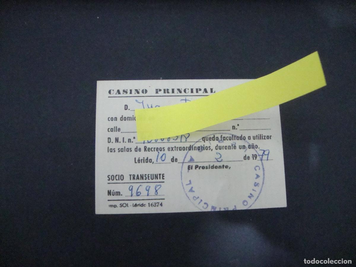 Otros Art&iacute;culos de Coleccionismo en Papel: ANTIGUA TARJETA ENTRADA BINGO CASINO PRINCIPAL LERIDA 1979