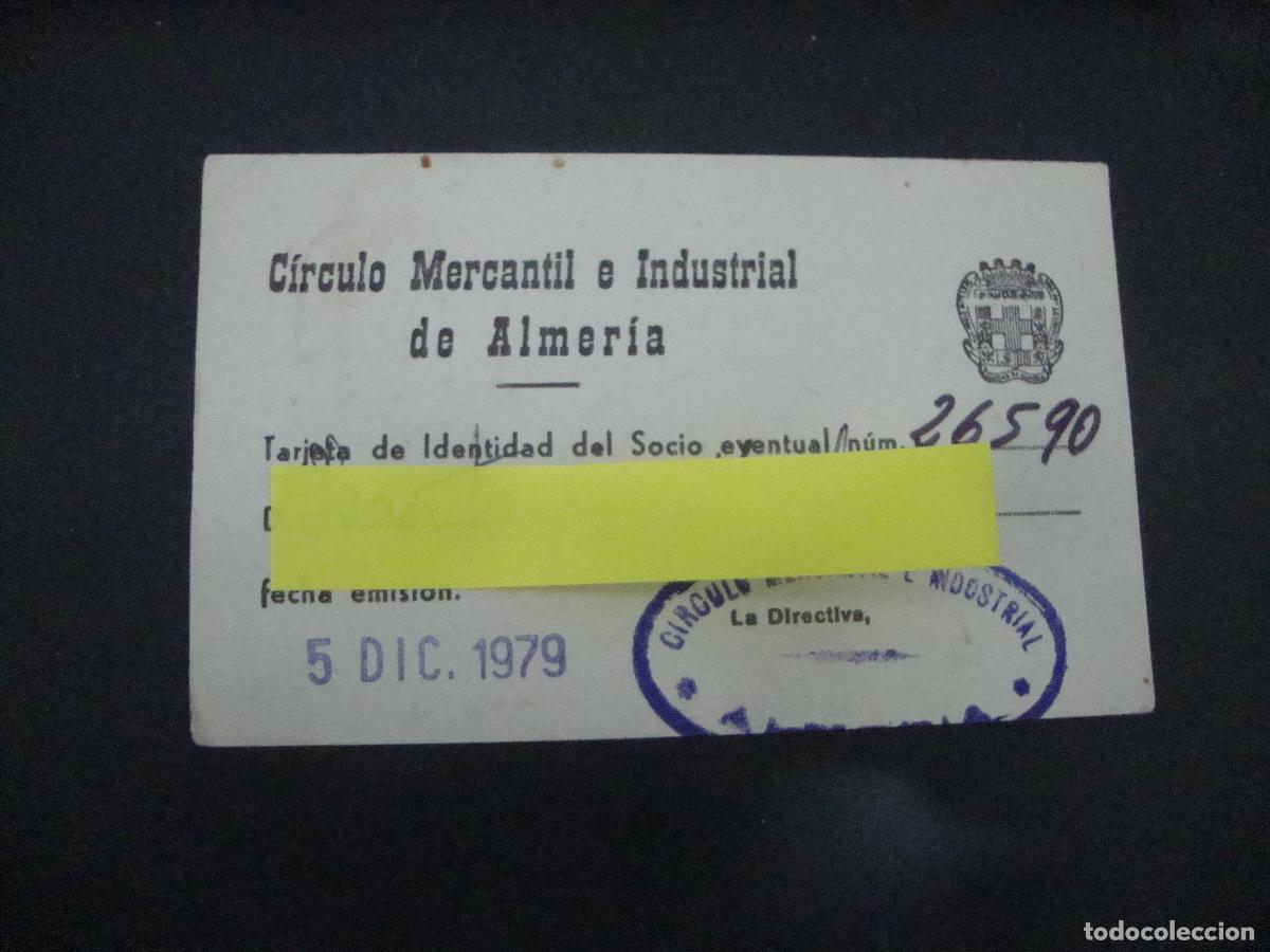 Otros Art&iacute;culos de Coleccionismo en Papel: ANTIGUA TARJETA ENTRADA BINGO CIRCULO MERCANTIL E INDUSTRIAL DE ALMERIA 1979