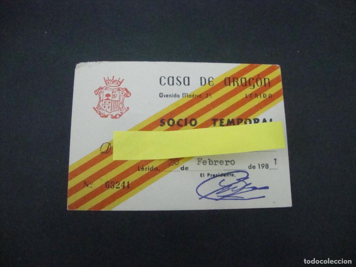Otros Art&iacute;culos de Coleccionismo en Papel: ANTIGUA TARJETA ENTRADA BINGO CASA ARAGON LERIDA 1981
