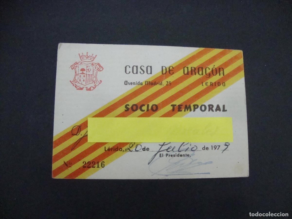 Otros Art&iacute;culos de Coleccionismo en Papel: ANTIGUA TARJETA ENTRADA BINGO CASA ARAGON LERIDA 1979
