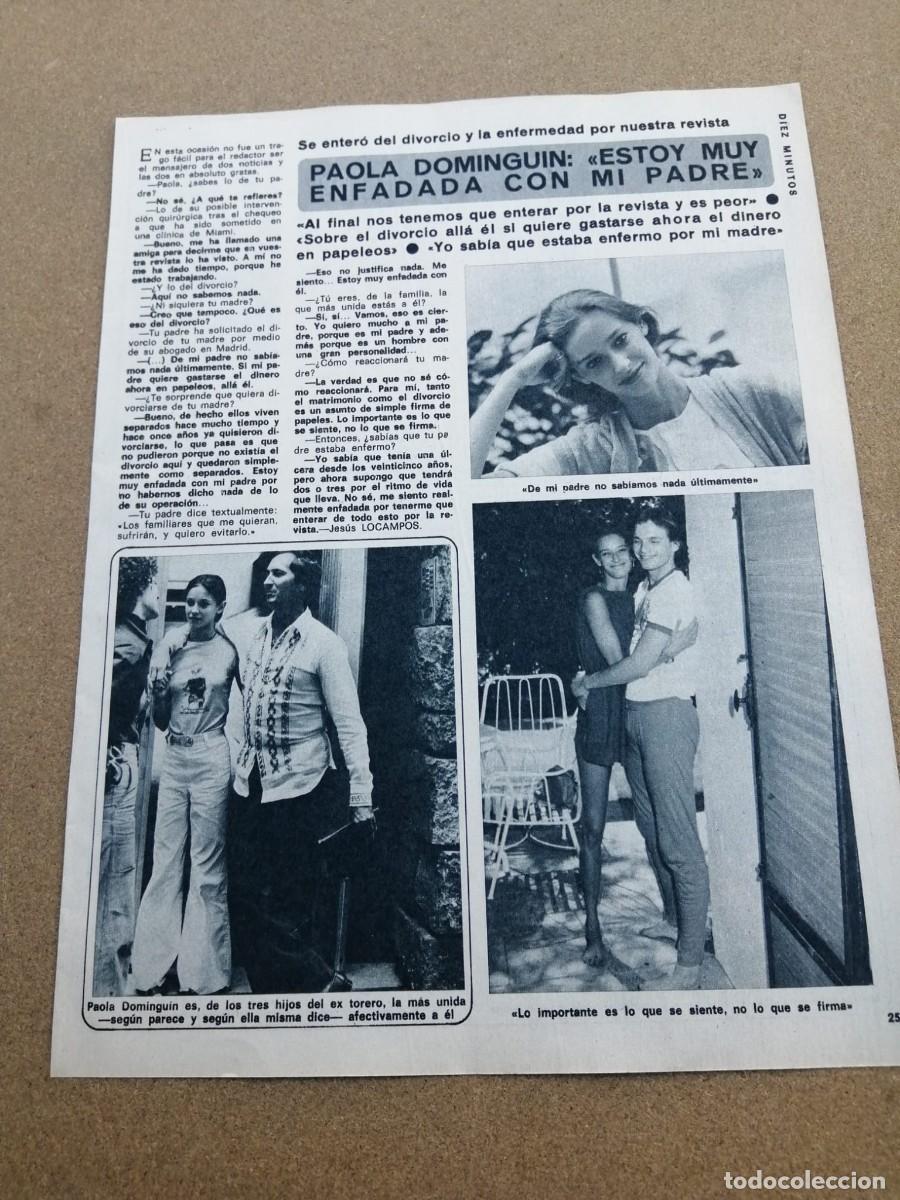 Otros Art&iacute;culos de Coleccionismo en Papel: REPORTAJE. PAOLA DOMINGUIN MUY ENFADADA CON SU PADRE