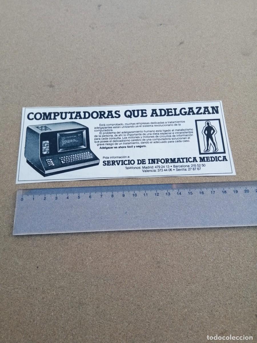 Otros Art&iacute;culos de Coleccionismo en Papel: ANUNCIO. COMPUTADORAS QUE ADELGAZAN