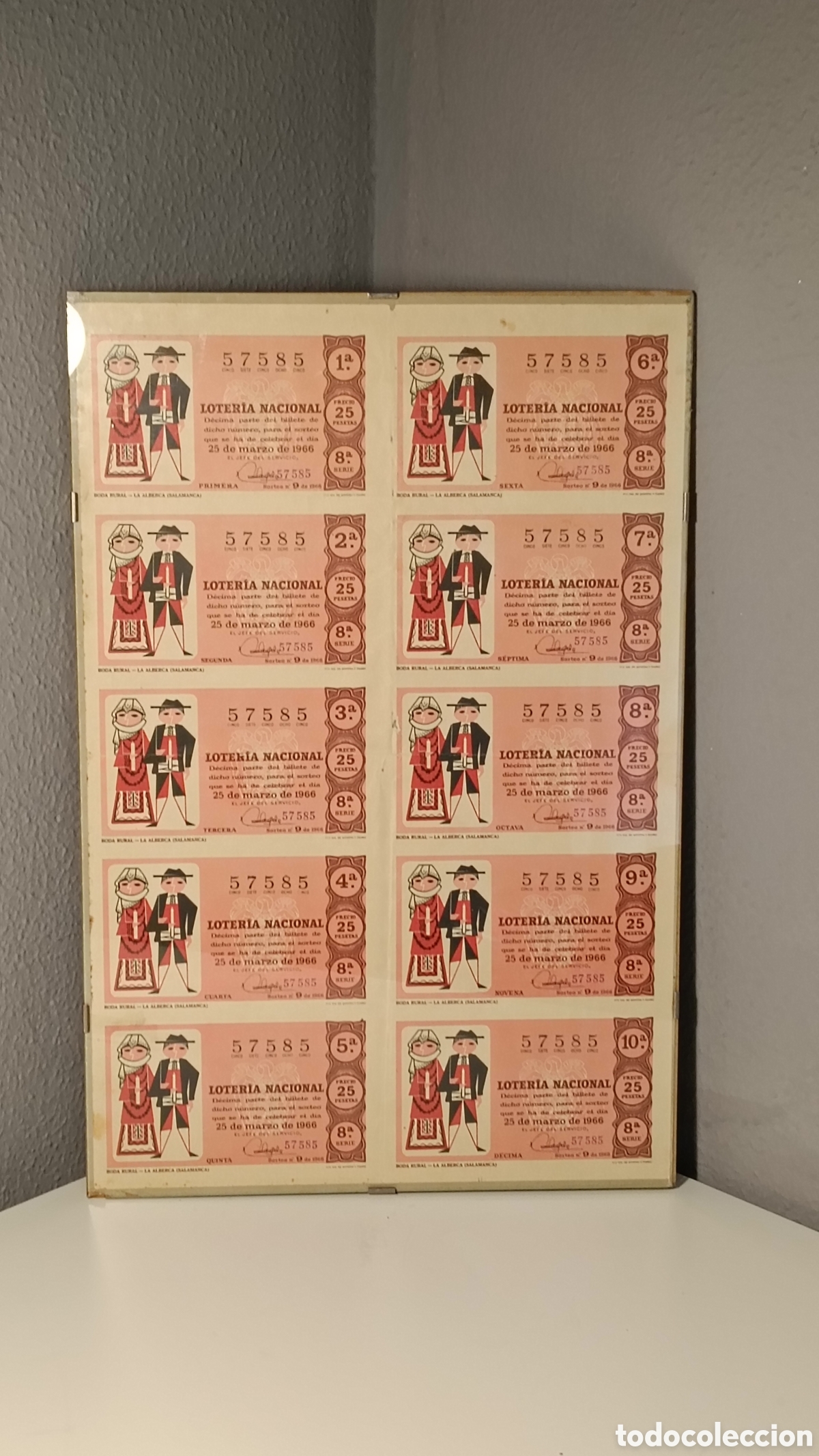 Otros Art&iacute;culos de Coleccionismo en Papel: L&aacute;mina Loter&iacute;a Nacional 1966 Completa Salamanca Vintage