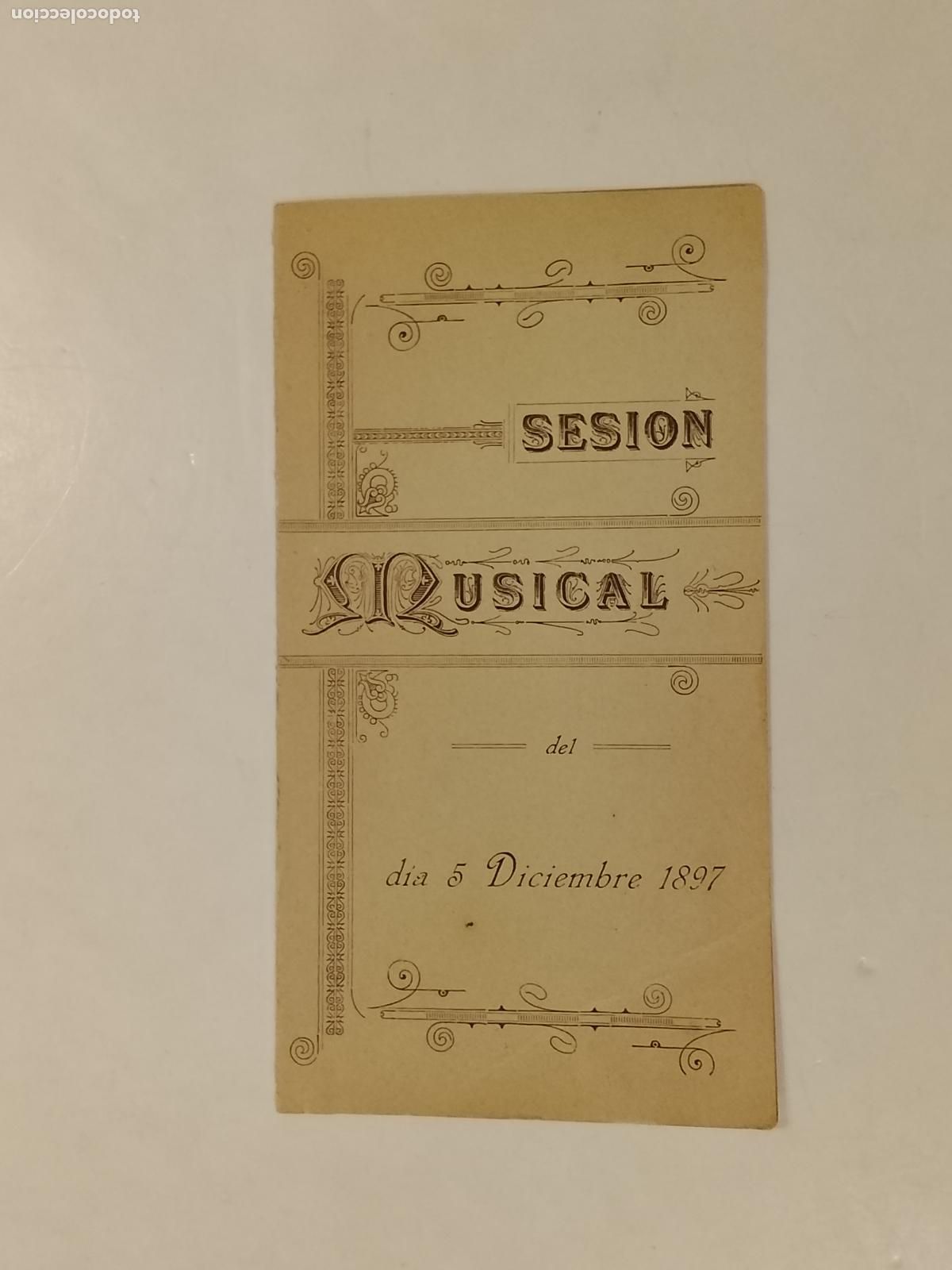Otros Art&iacute;culos de Coleccionismo en Papel: BARCELONA - SESION MUSICAL 5 DICIEMBRE A&Ntilde;O 1897 - PROGRAMA ANTIGUO -VER FOTOS-(115.217)