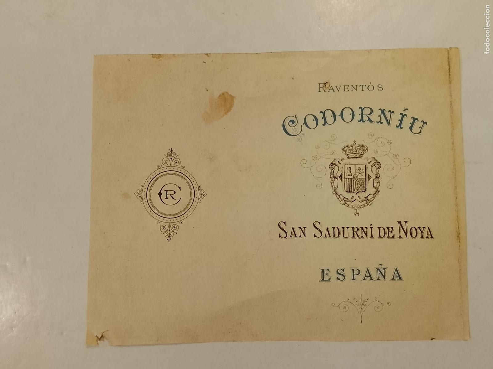 Otros Art&iacute;culos de Coleccionismo en Papel: RAVENT&Oacute;S CODORN&Iacute;U SAN SADURNI DE NOYA - PUBLICIDAD ANTIGUA -VER FOTOS-(K-15.229)