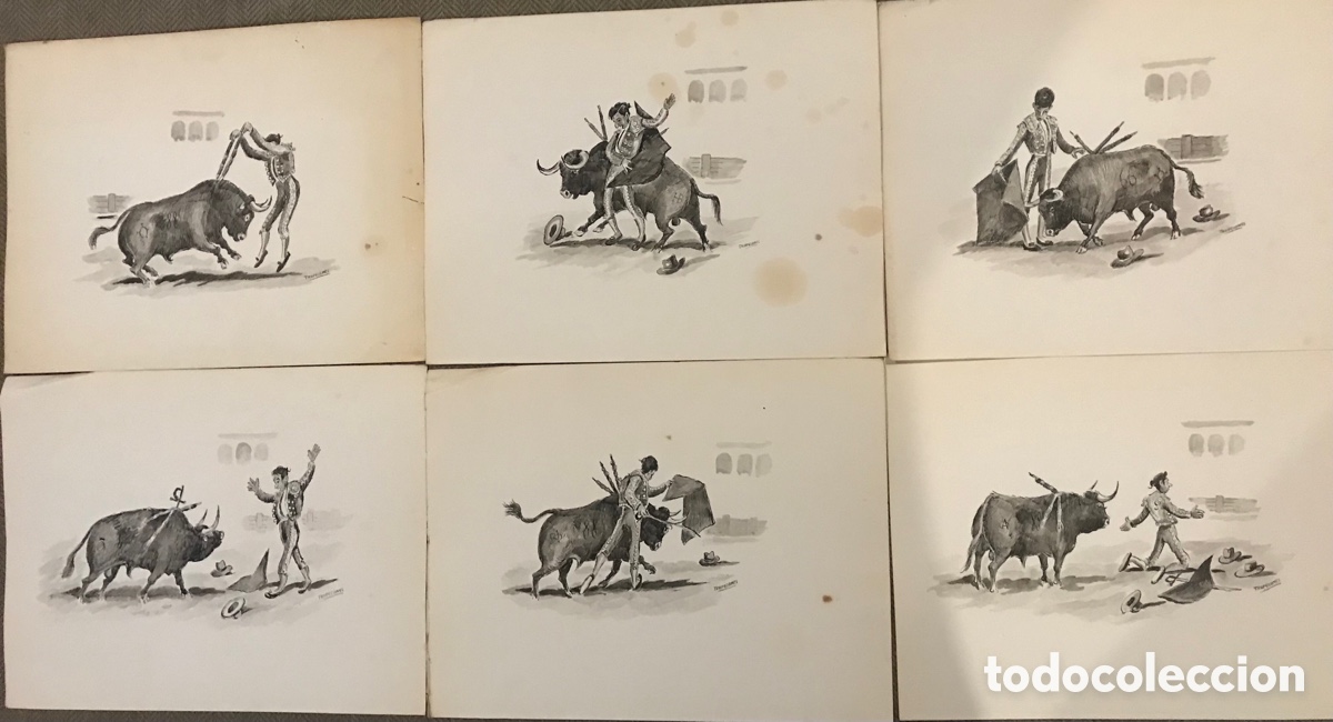 Collectionnisme Papier divers: 6 dibujos taurinos de &ldquo;Tropezones&rdquo; (Admite ofertas)