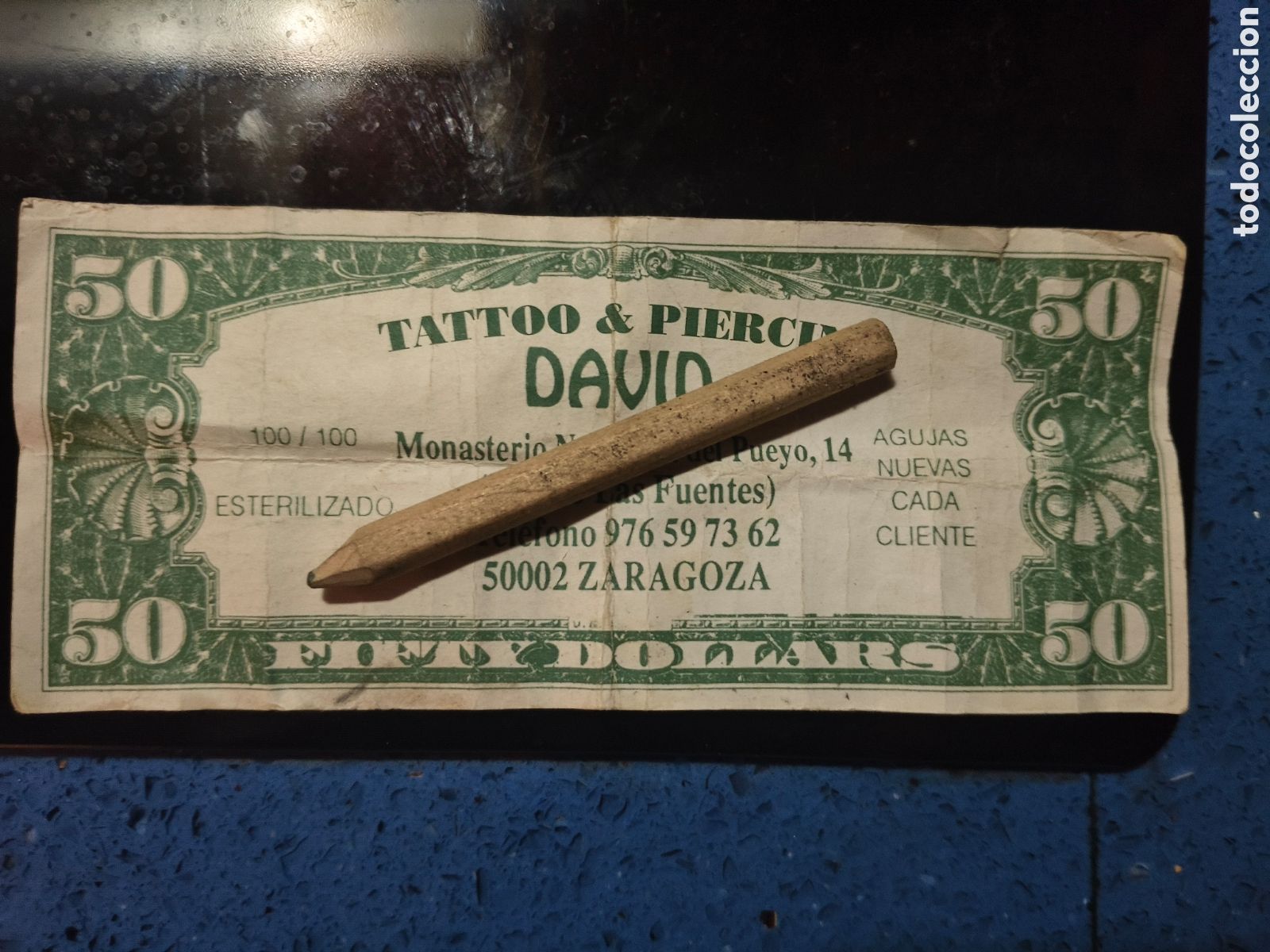 Otros Art&iacute;culos de Coleccionismo en Papel: Billete 50 dolares publicidad tattoo David Zaragoza tatuaje