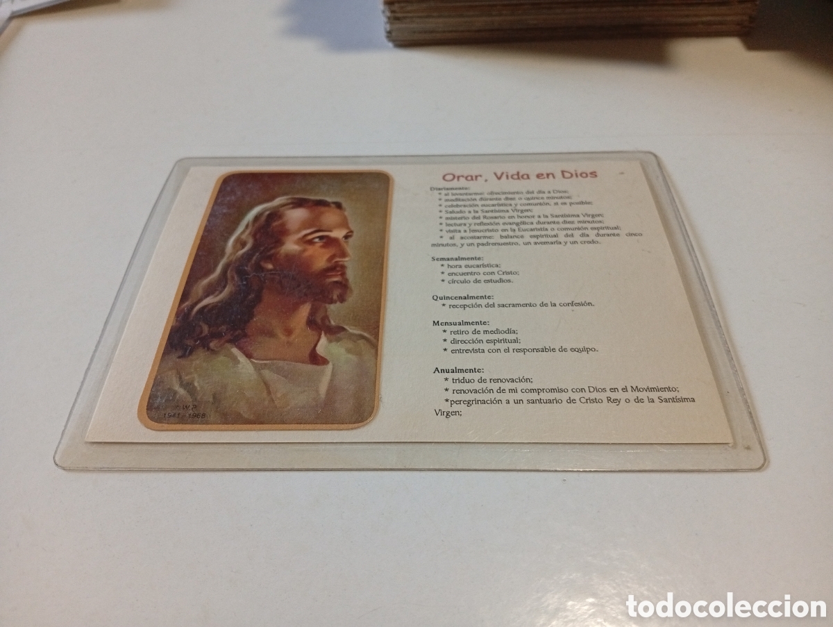 Otros Art&iacute;culos de Coleccionismo en Papel: Estampa religiosa plastificada, Jesucristo