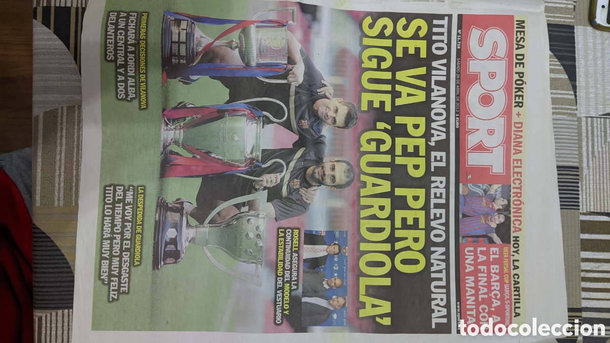 Otros Art&iacute;culos de Coleccionismo en Papel: Diario SPORT 28 de abril de 2012