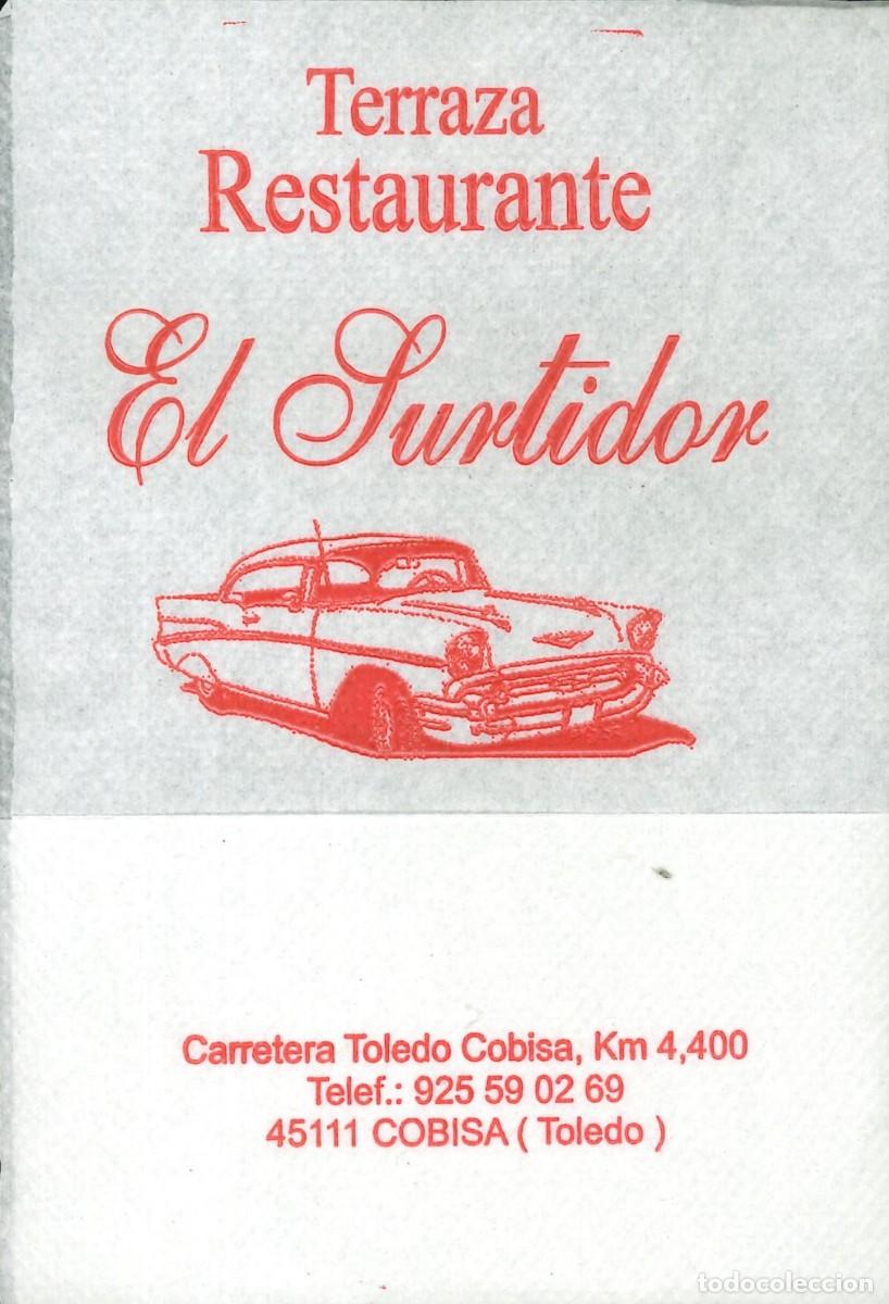 Otros Art&iacute;culos de Coleccionismo en Papel: SERVILLETA PAPEL - TERRAZA RESTAURANTE EL SURTIDOR - COBISA (TOLEDO)