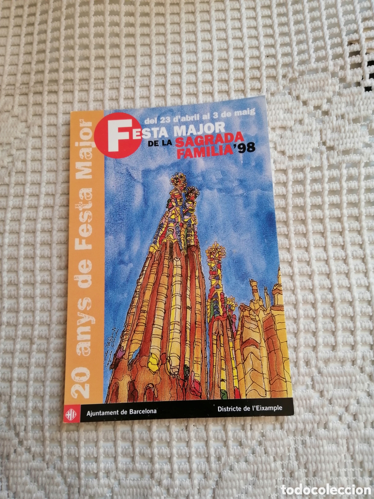 Otros Art&iacute;culos de Coleccionismo en Papel: TARJETA FESTA MAJOR DE LA SAGRA FAMILIA. 1998. 2A&Ntilde;IS DE LA CELEBRACI&Oacute;N