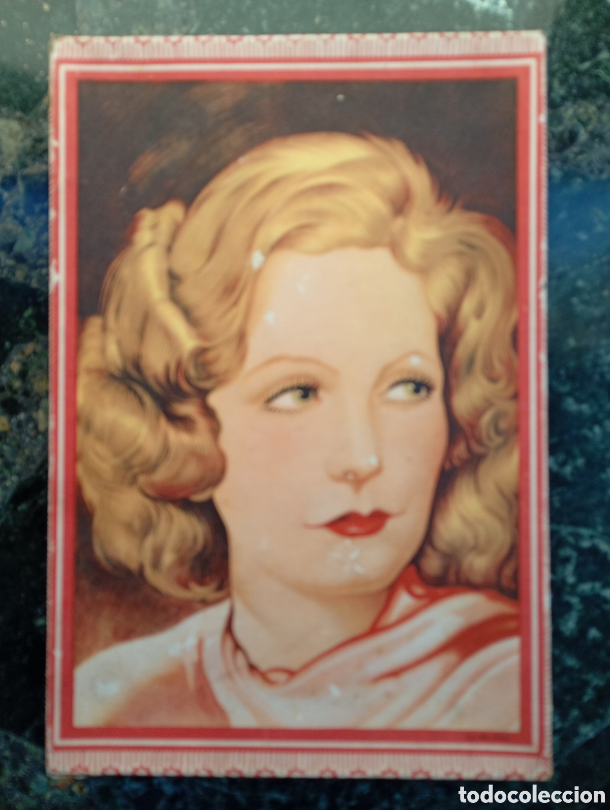 Altri oggetti di carta: Caja de Medias con dibujo de Greta Garbo