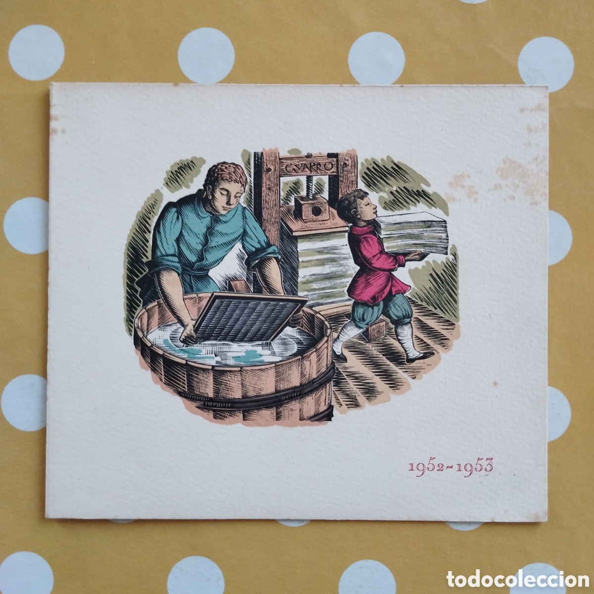 Otros Art&iacute;culos de Coleccionismo en Papel: EC RICART FELICITACI&Oacute;N NAVIDAD GUARRO CASAS SA 1952-1953