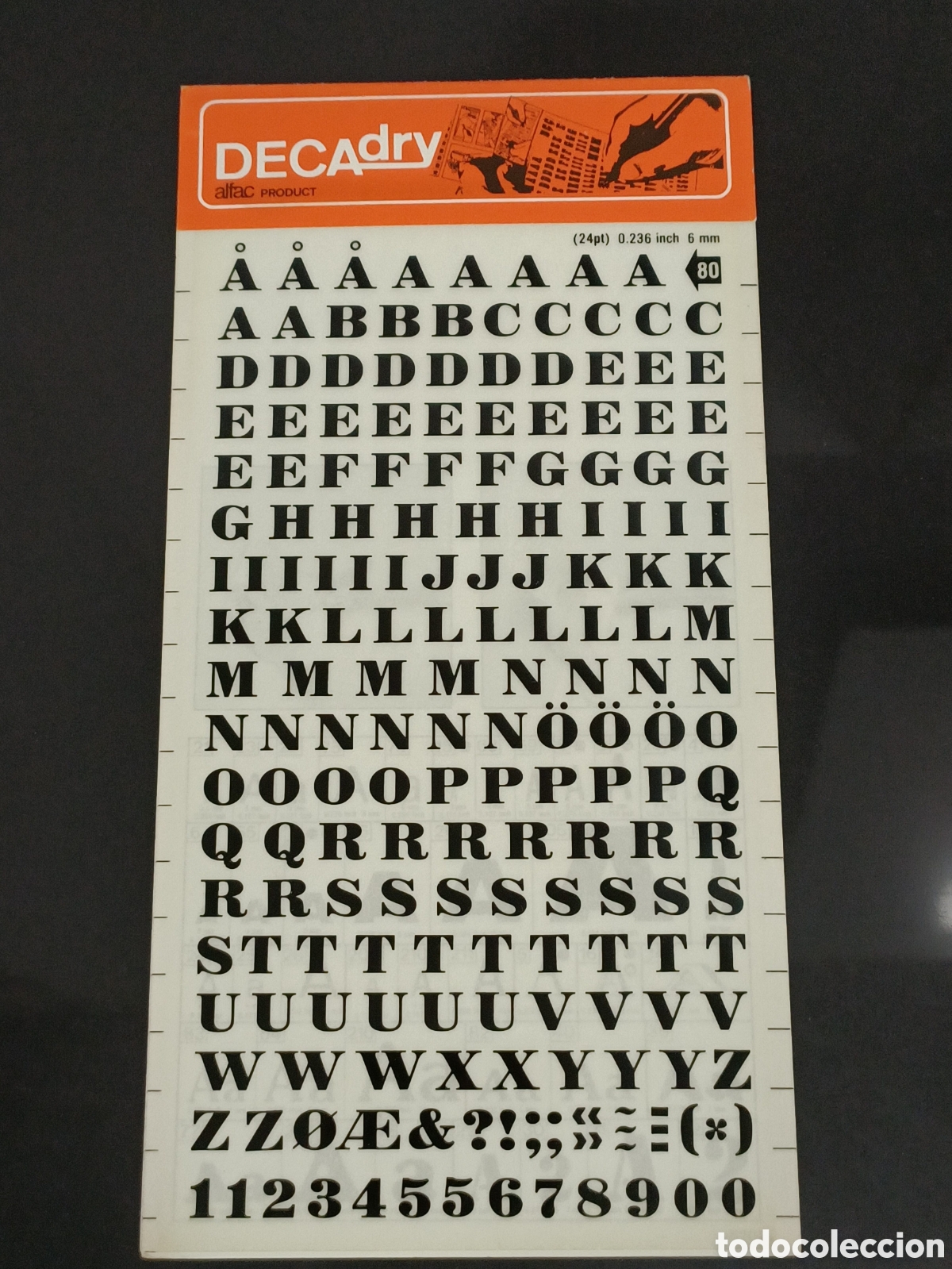 Otros Art&iacute;culos de Coleccionismo en Papel: Vintage letras Decadry Transfers n&uacute;mero 80 / 24pt 6mm