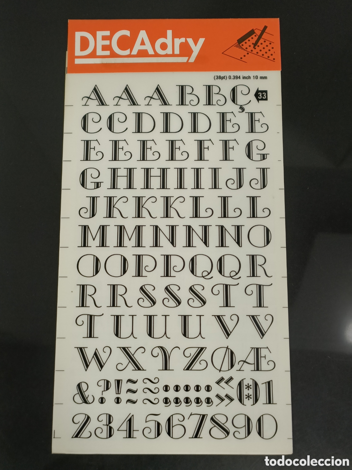 Otros Art&iacute;culos de Coleccionismo en Papel: Vintage letras Decadry Transfers n&uacute;mero 33 / 38pt 10mm
