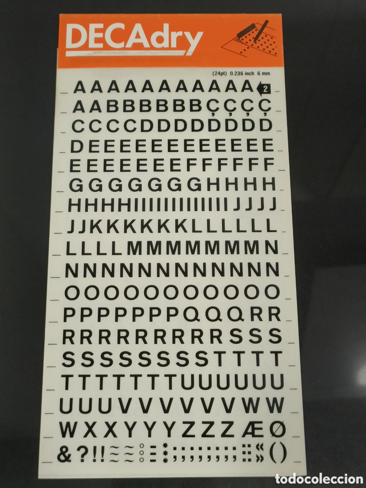 Otros Art&iacute;culos de Coleccionismo en Papel: Vintage letras Decadry Transfers n&uacute;mero 2 / 24pt 6mm