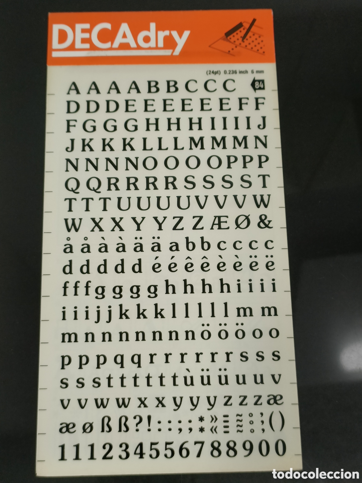 Otros Art&iacute;culos de Coleccionismo en Papel: Vintage letras Decadry Transfers n&uacute;mero 84 / 24pt 6mm