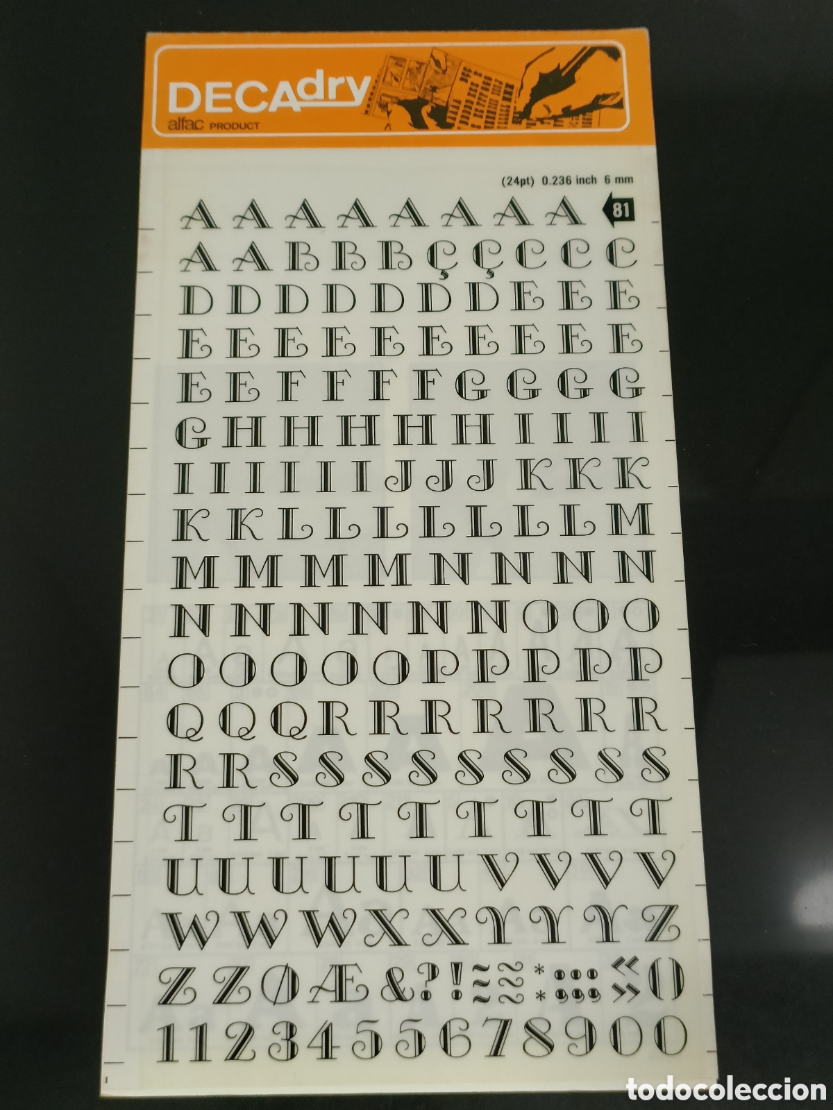 Otros Art&iacute;culos de Coleccionismo en Papel: Vintage letras Decadry Transfers n&uacute;mero 81 / 24pt 6mm