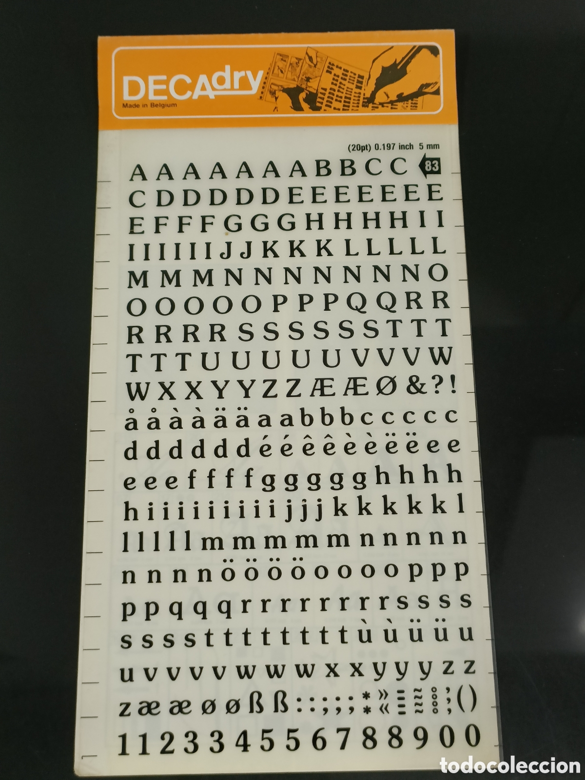 Otros Art&iacute;culos de Coleccionismo en Papel: Vintage letras Decadry Transfers n&uacute;mero 83 / 20pt 5mm
