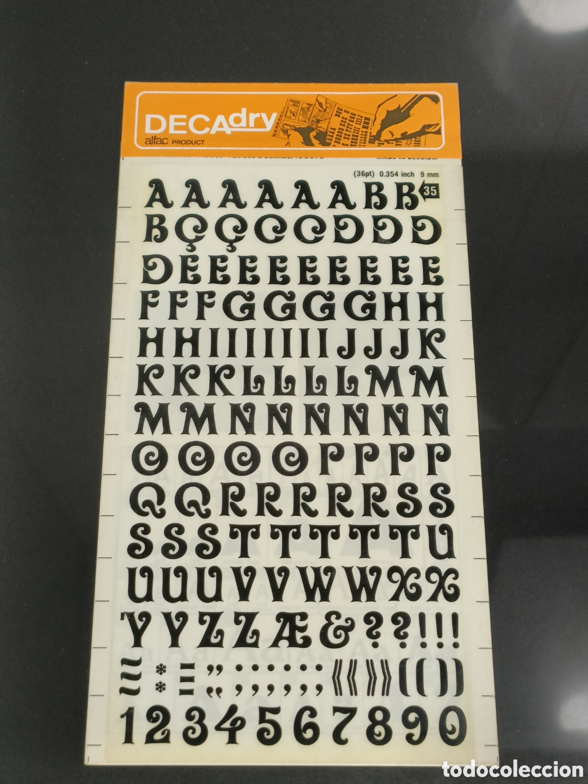 Otros Art&iacute;culos de Coleccionismo en Papel: Vintage letras Decadry Transfers n&uacute;mero 35 / 36pt 9mm