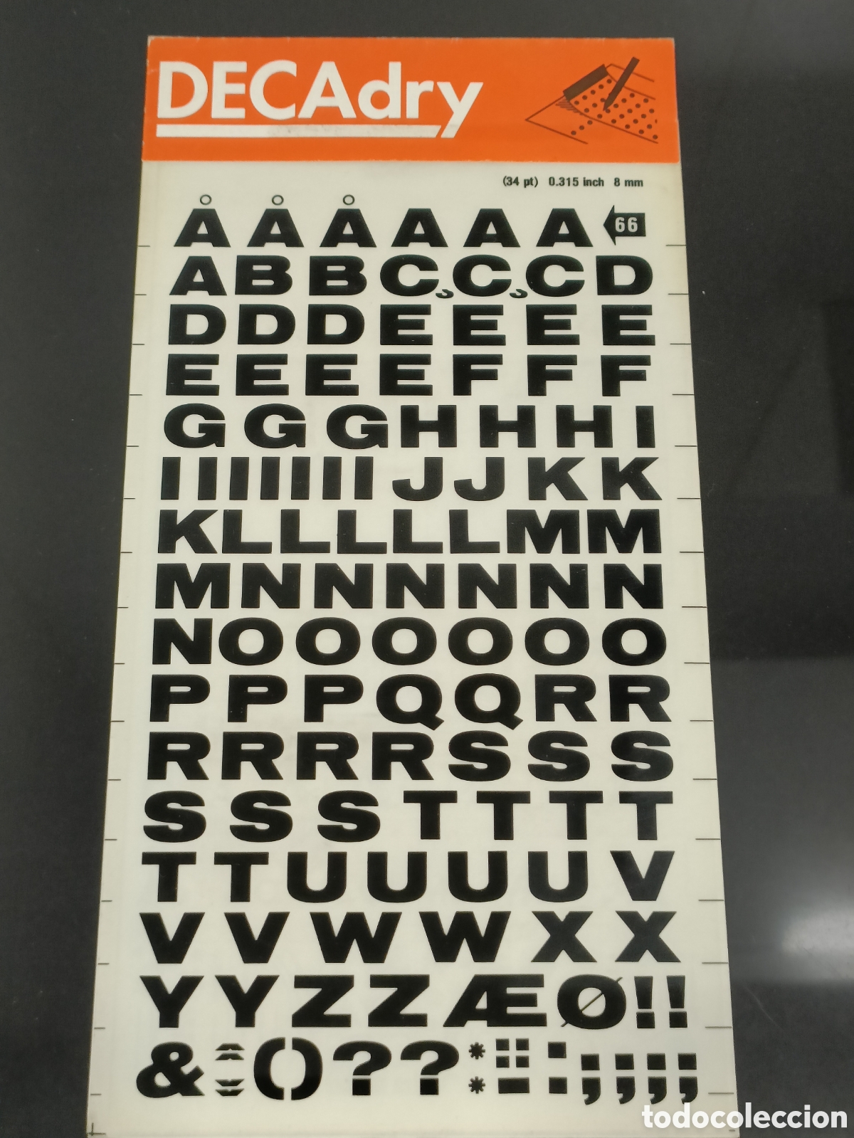 Otros Art&iacute;culos de Coleccionismo en Papel: Vintage letras Decadry Transfers n&uacute;mero 66 / 34pt 8mm
