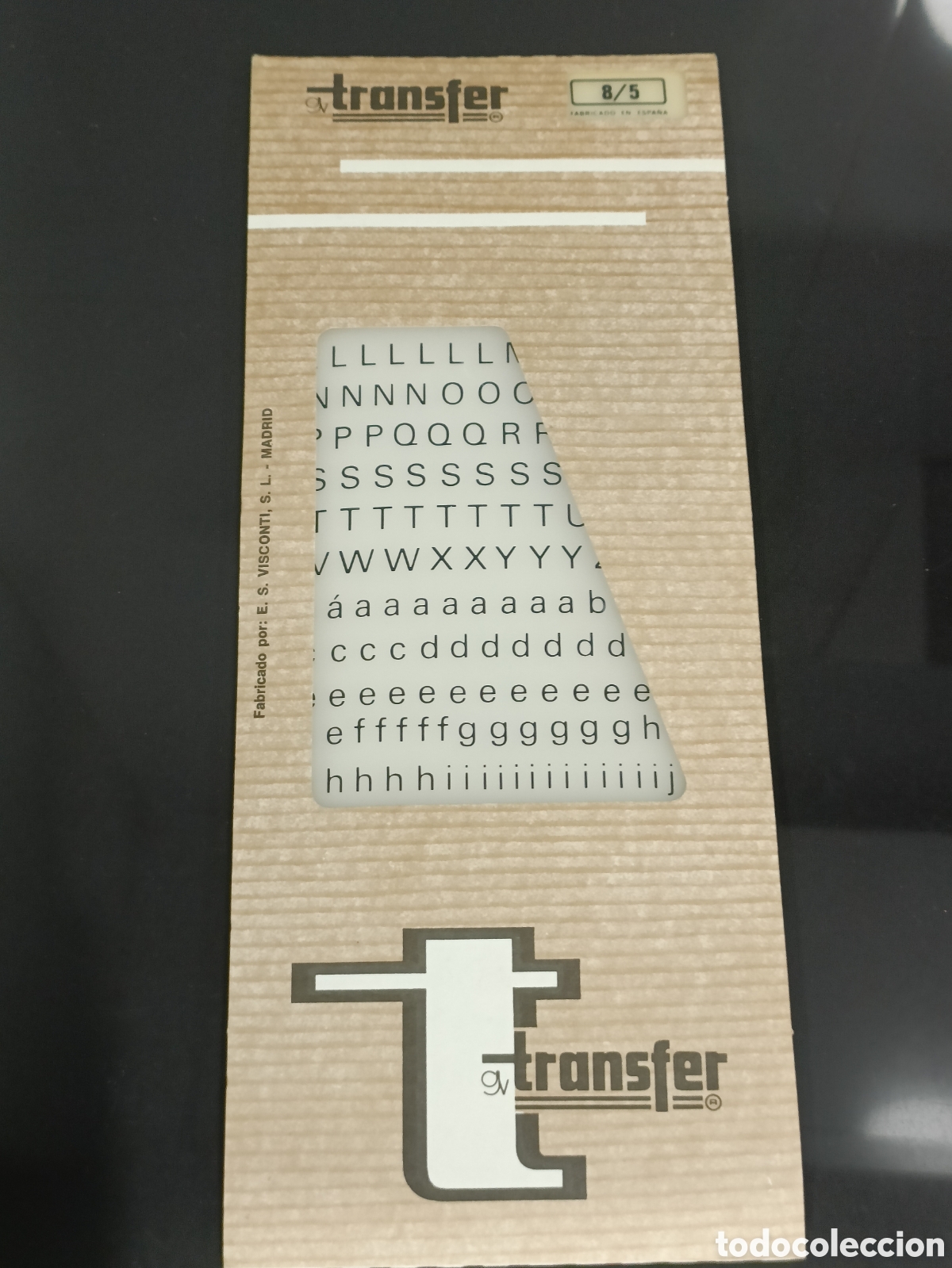 Otros Art&iacute;culos de Coleccionismo en Papel: Vintage letras marca Transfers n&uacute;mero 8/5