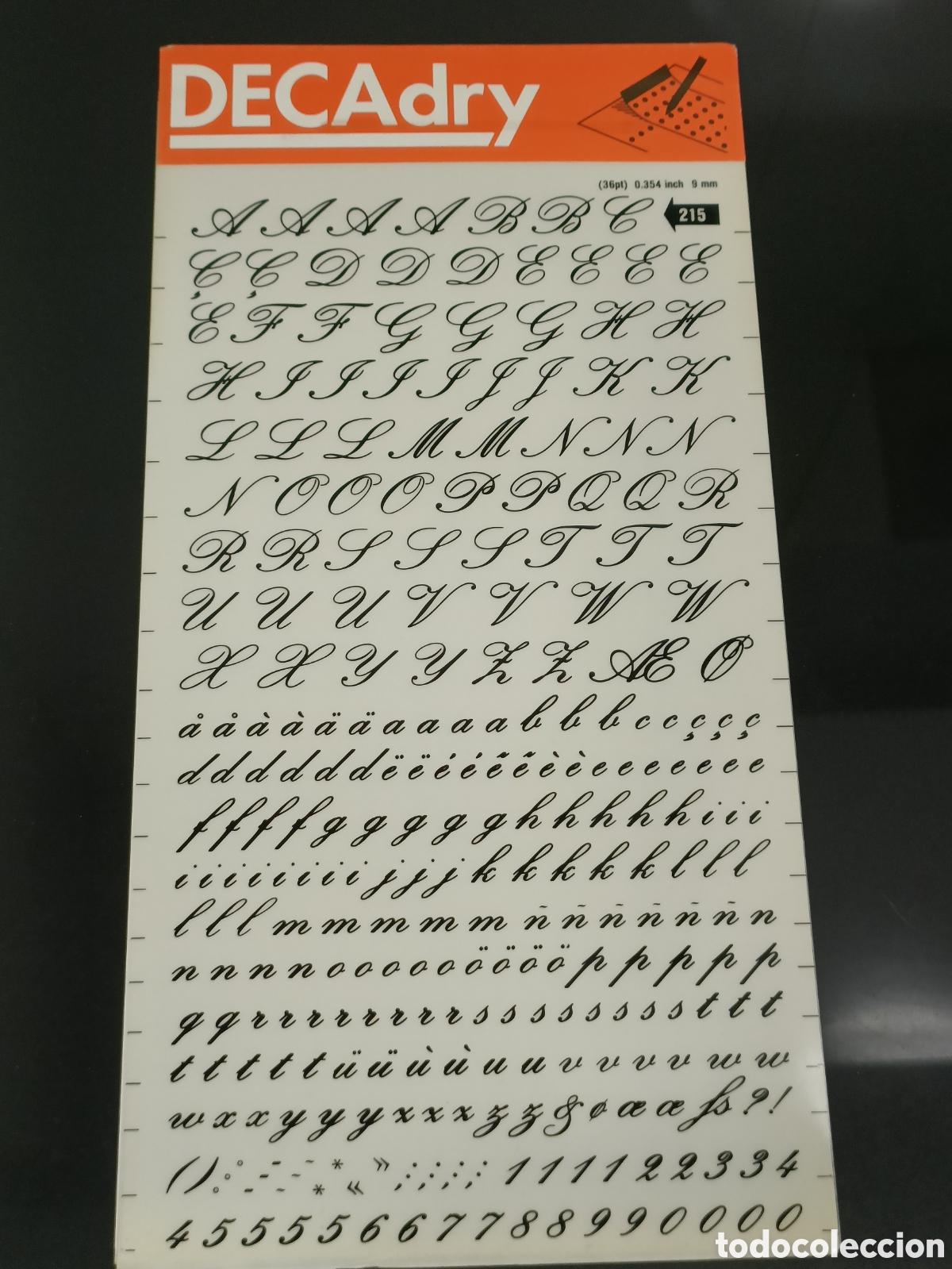 Otros Art&iacute;culos de Coleccionismo en Papel: Vintage letras Decadry Transfers n&uacute;mero 215 / 36pt 9 mm