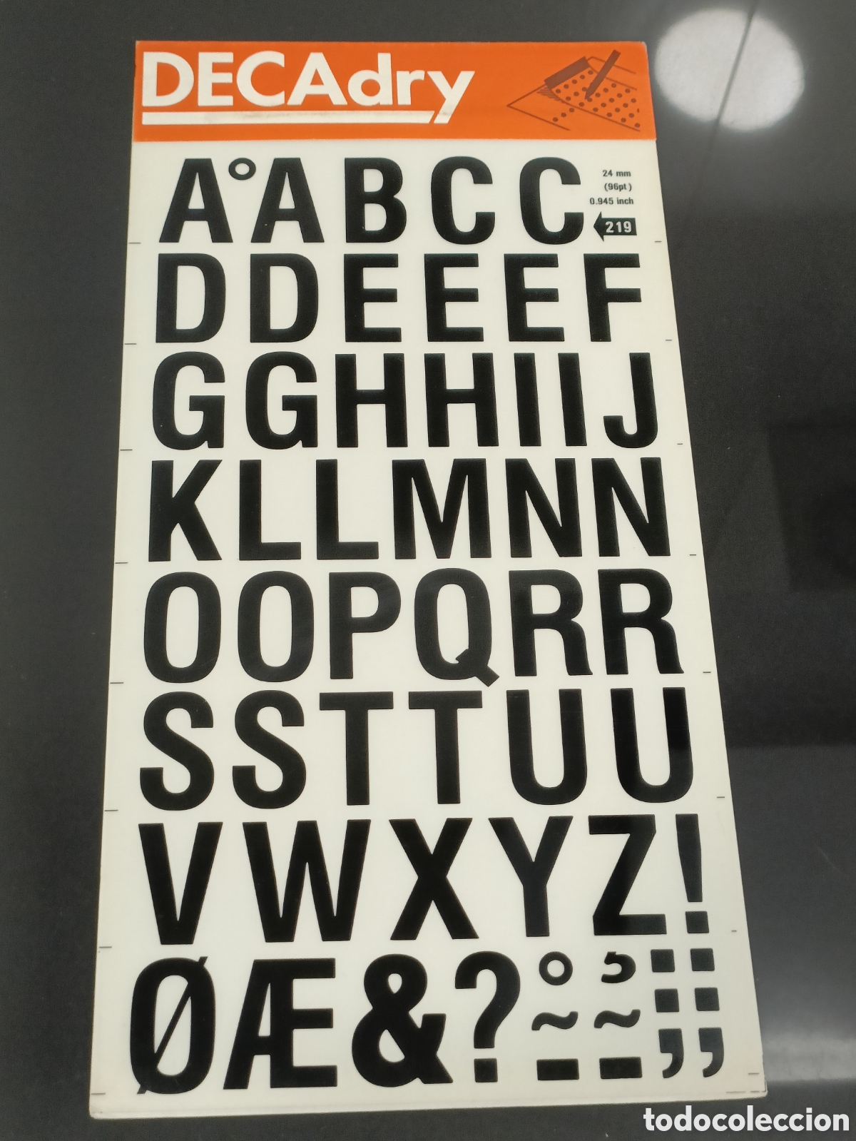 Otros Art&iacute;culos de Coleccionismo en Papel: Vintage letras Decadry Transfers n&uacute;mero 219 / 96pt 24 mm