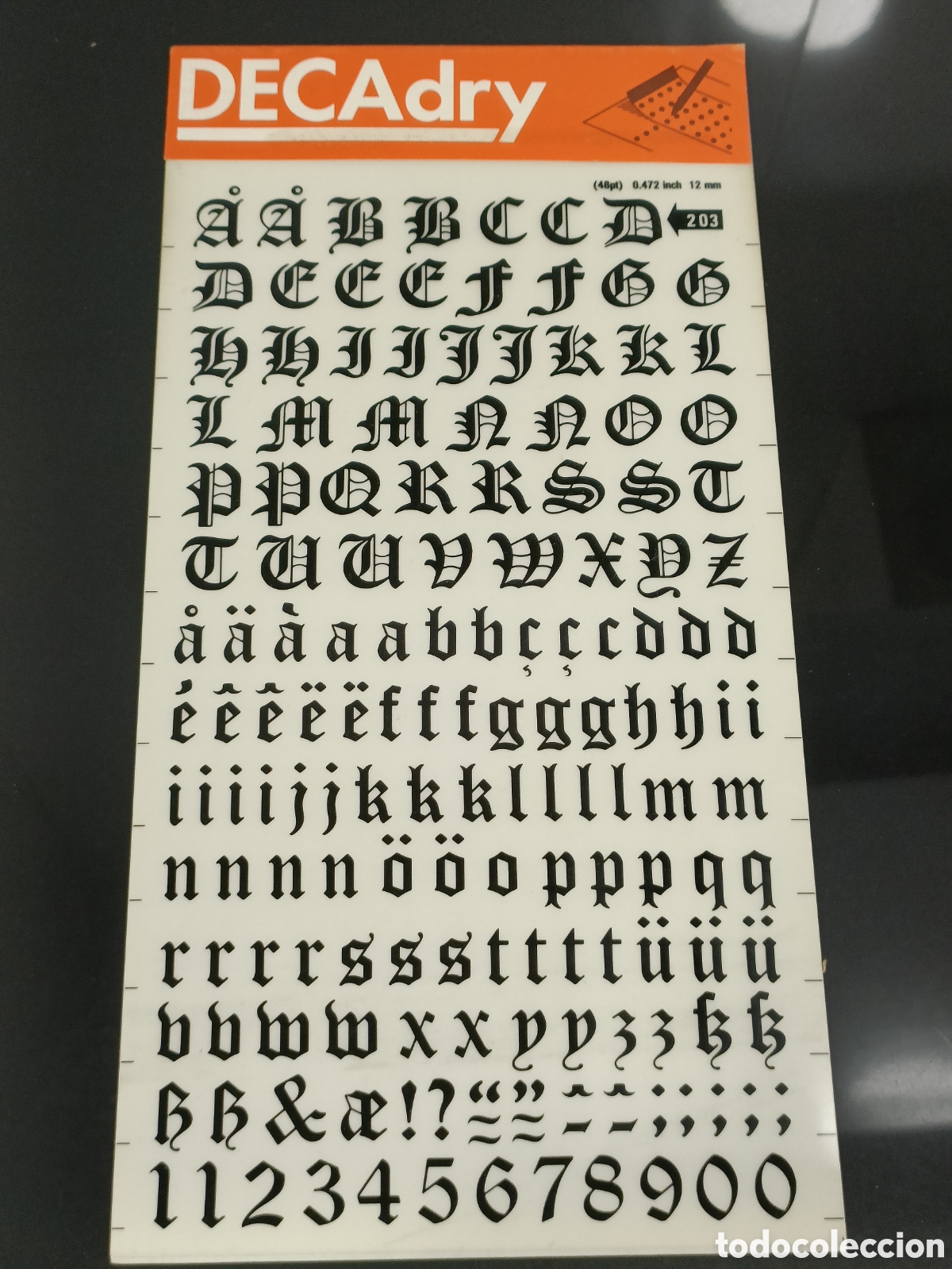 Otros Art&iacute;culos de Coleccionismo en Papel: Vintage letras Decadry Transfers n&uacute;mero 203 / 48pt 12 mm