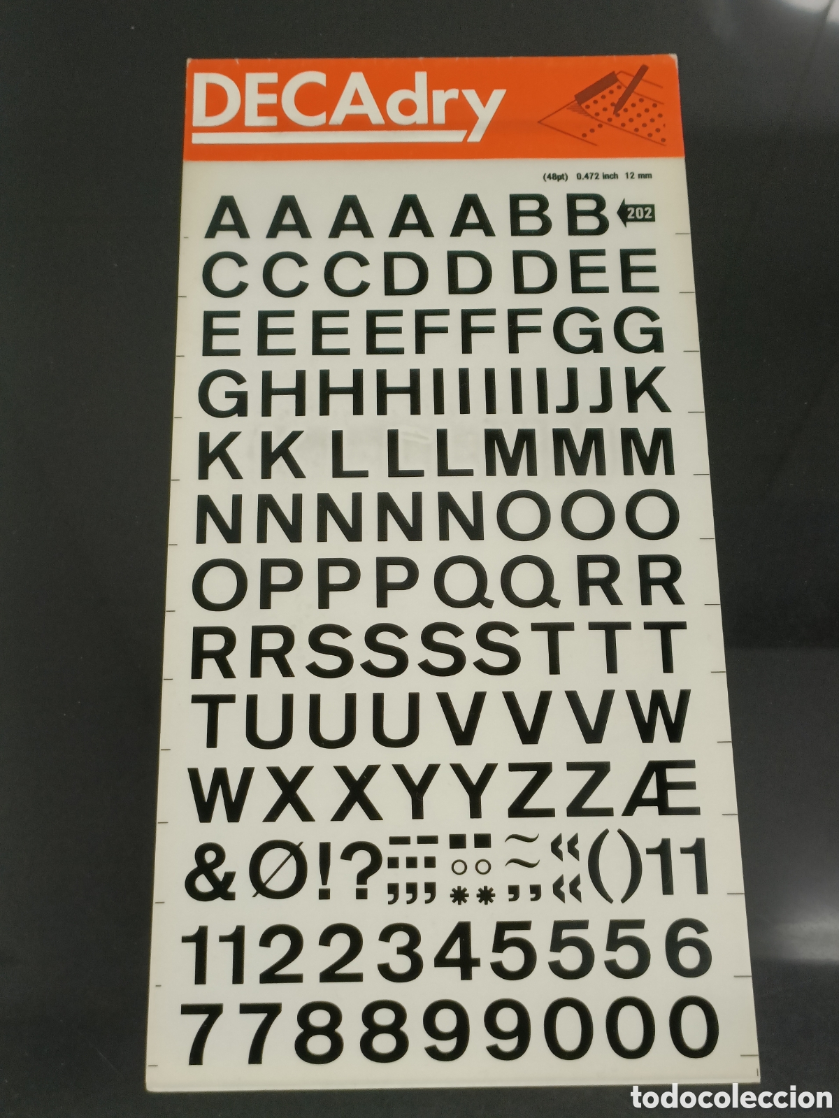 Otros Art&iacute;culos de Coleccionismo en Papel: Vintage letras Decadry Transfers n&uacute;mero 202 / 48pt 12 mm