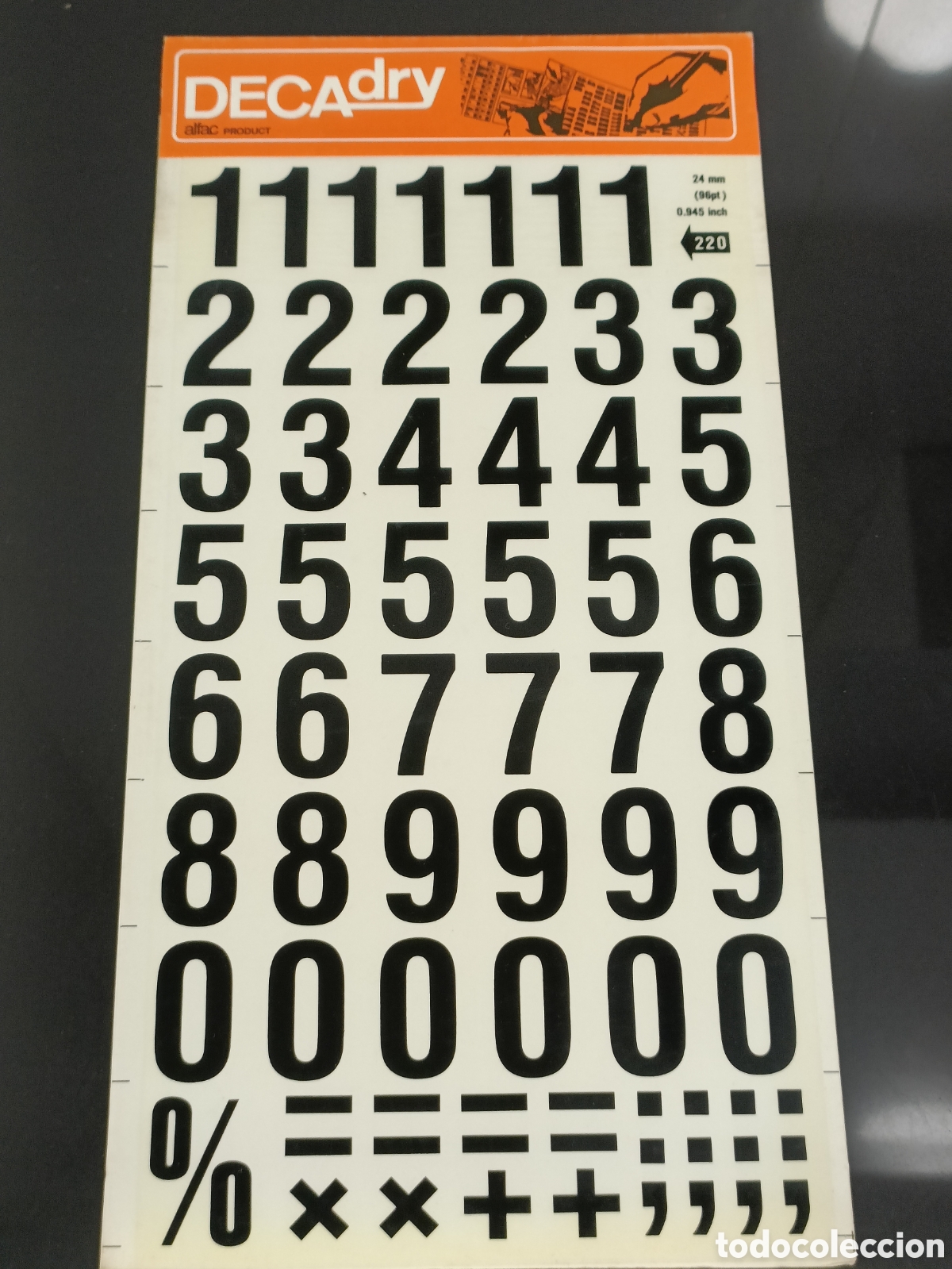 Otros Art&iacute;culos de Coleccionismo en Papel: Vintage letras Decadry Transfers n&uacute;mero 220 / 96pt 24 mm