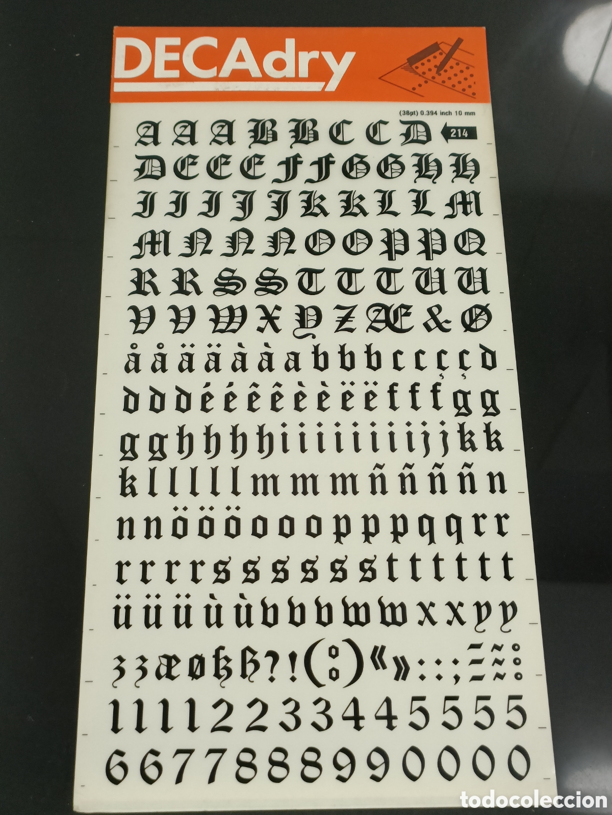 Otros Art&iacute;culos de Coleccionismo en Papel: Vintage letras Decadry Transfers n&uacute;mero 214 / 38pt 10 mm
