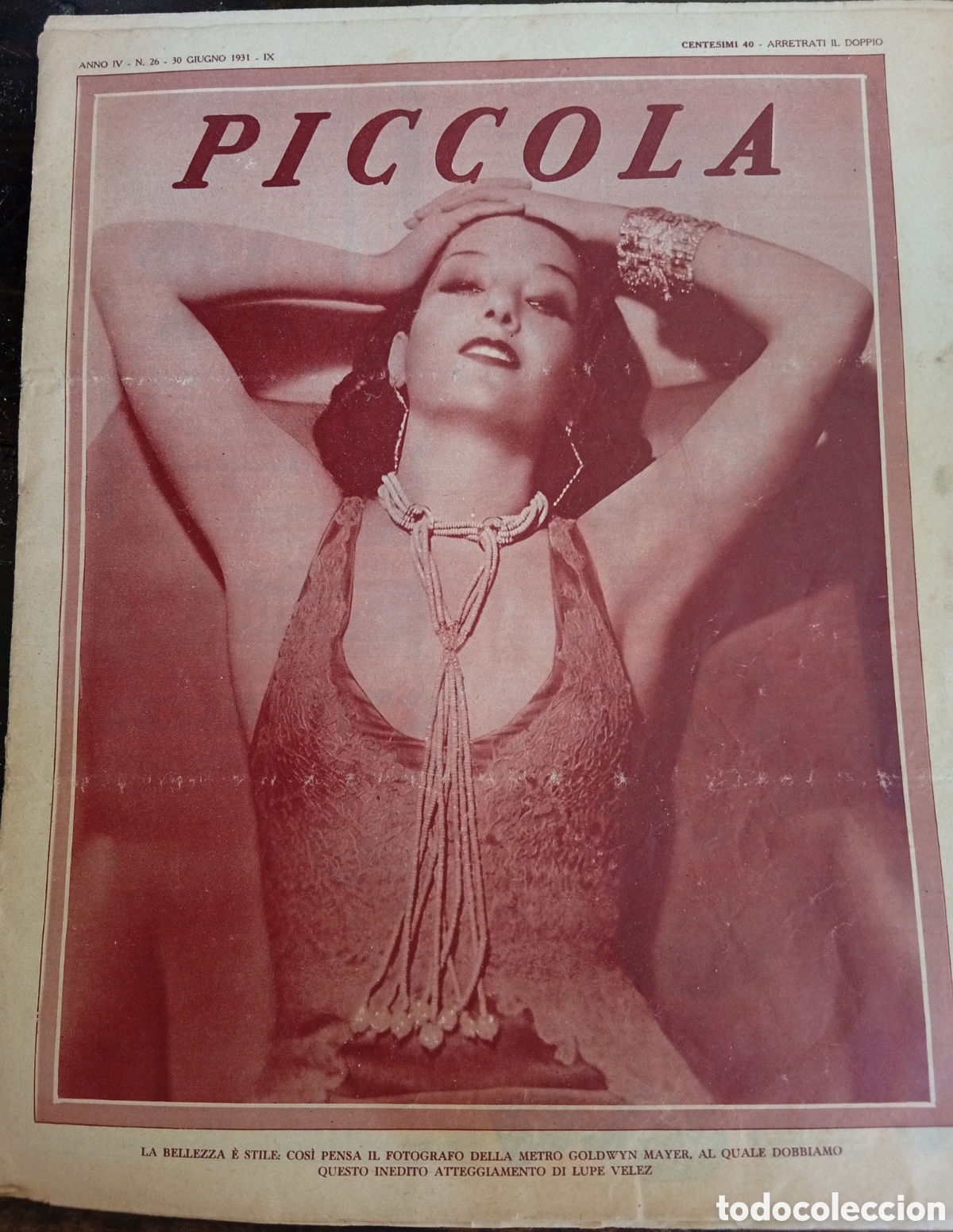 Otros Art&iacute;culos de Coleccionismo en Papel: Piccola antigua revista italiana del a&ntilde;o 1932
