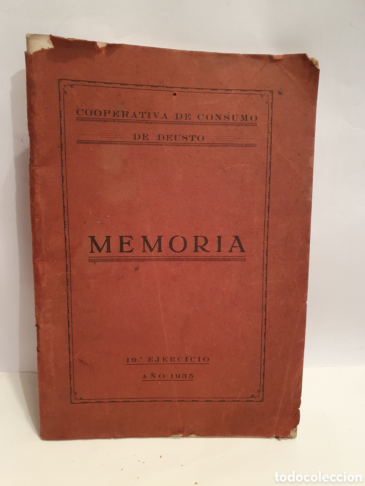 Otros Art&iacute;culos de Coleccionismo en Papel: COOPERATIVA DE CONSUMO DE DEUSTO. JUNTA GENERAL ORDINARIA. MEMORIA 1935. BILBAO. LUCHANA. ELORRIETA.
