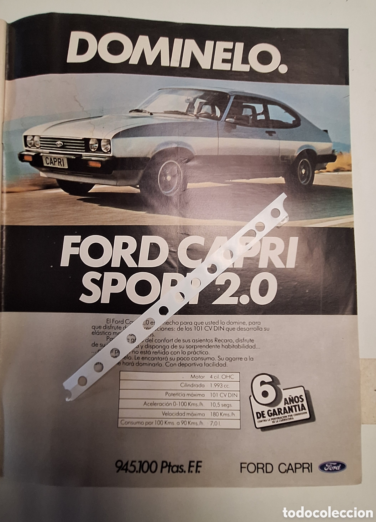 Otros Art&iacute;culos de Coleccionismo en Papel: Publicidad autom&oacute;vil ford capri de 1982