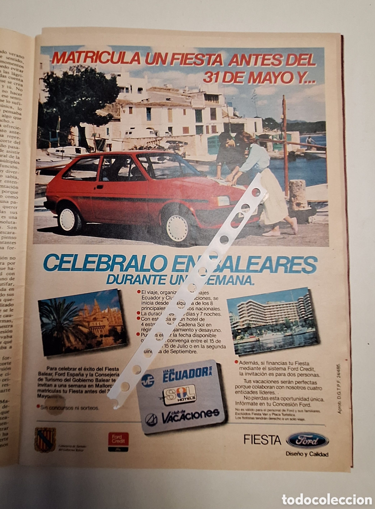 Otros Art&iacute;culos de Coleccionismo en Papel: Publicidad autom&oacute;vil ford fiesta de 1985