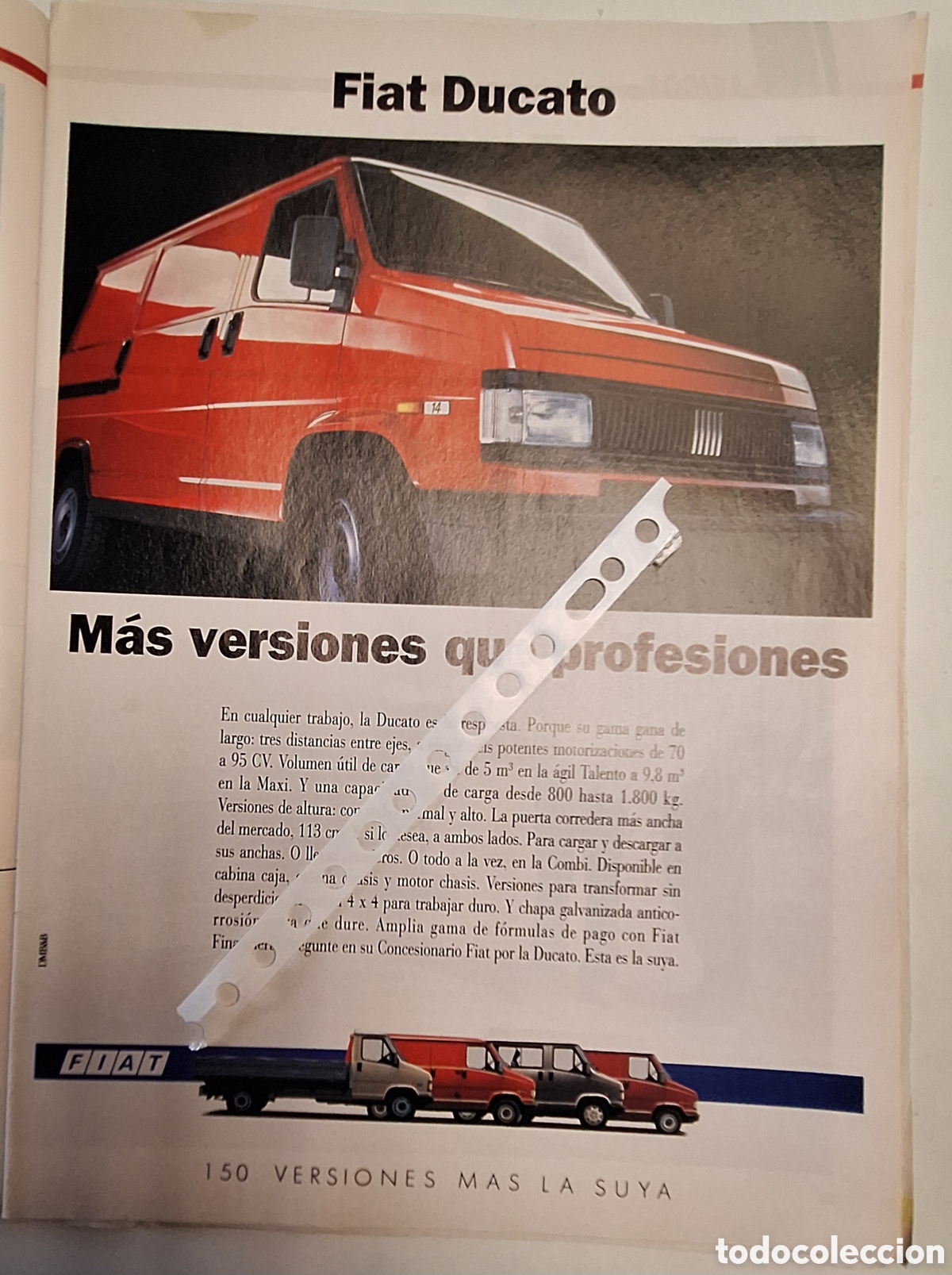 Otros Art&iacute;culos de Coleccionismo en Papel: Publicidad furgoneta Fiat ducado de 1992