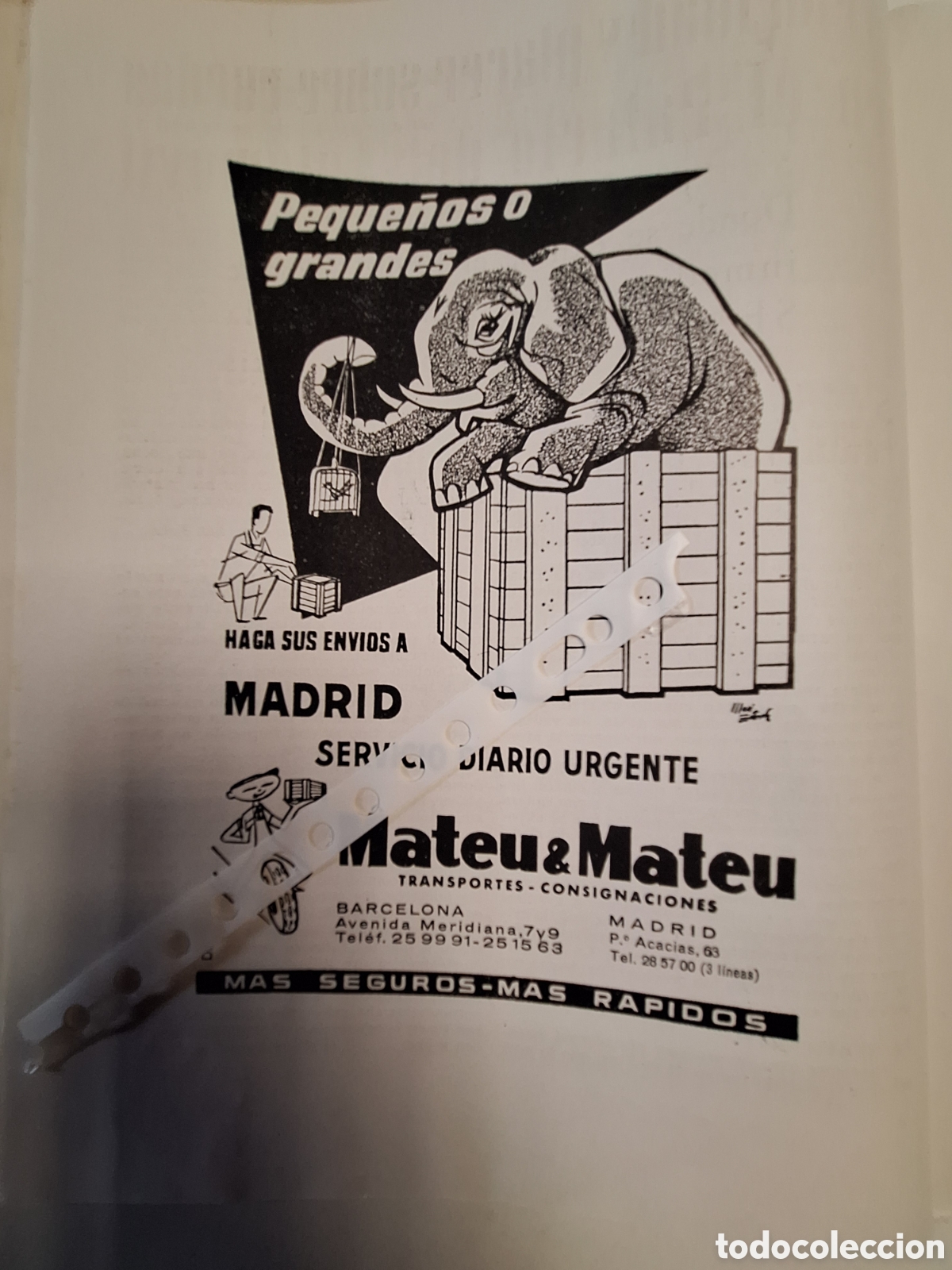 Otros Art&iacute;culos de Coleccionismo en Papel: Publicidad transportes mateu & mateu de 1958 camion