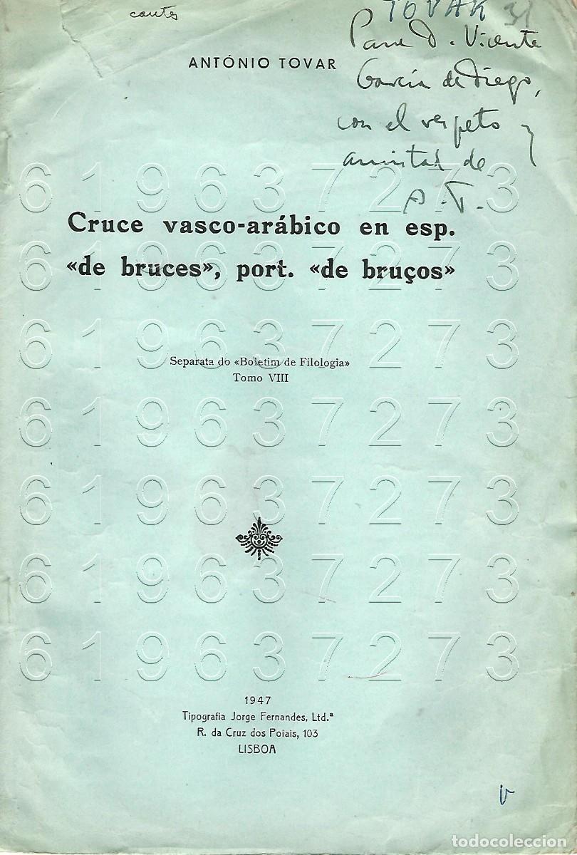 Otros Art&iacute;culos de Coleccionismo en Papel: ANTONIO TOVAR FIRMADO CRUCE VASCO ARABICO EN ESP DE BRUCES PORT DE BRU&Ccedil;OS 1947 OPUSCULO U12