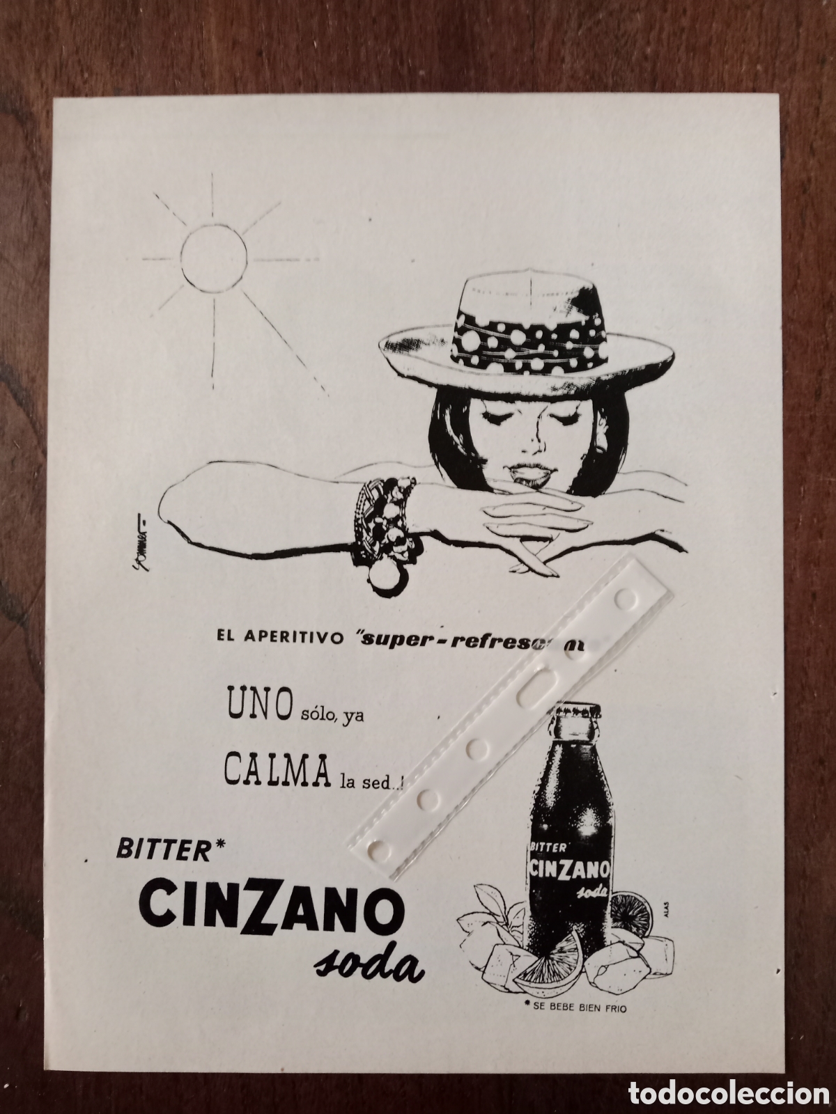 Otros Art&iacute;culos de Coleccionismo en Papel: Publicidad bitter Cinzano soda de 1962