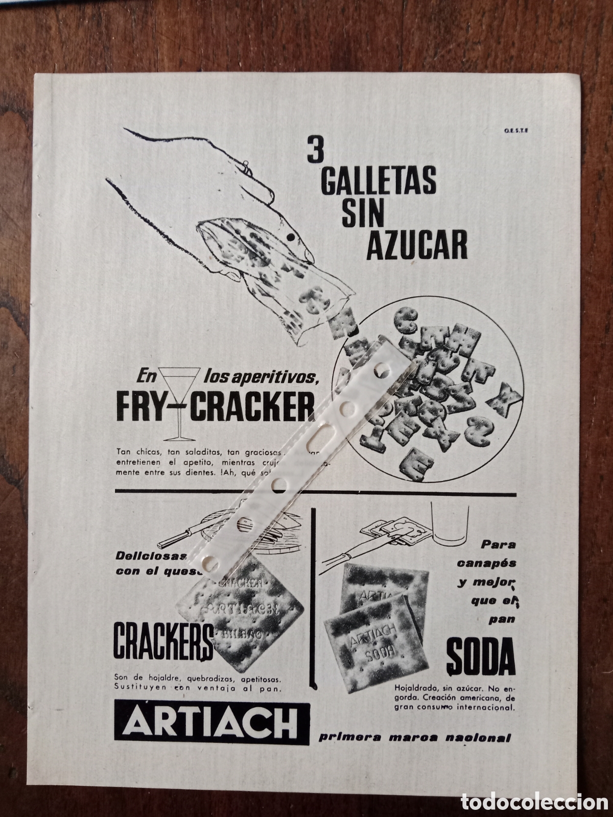 Otros Art&iacute;culos de Coleccionismo en Papel: Publicidad galletas artiach de 1962