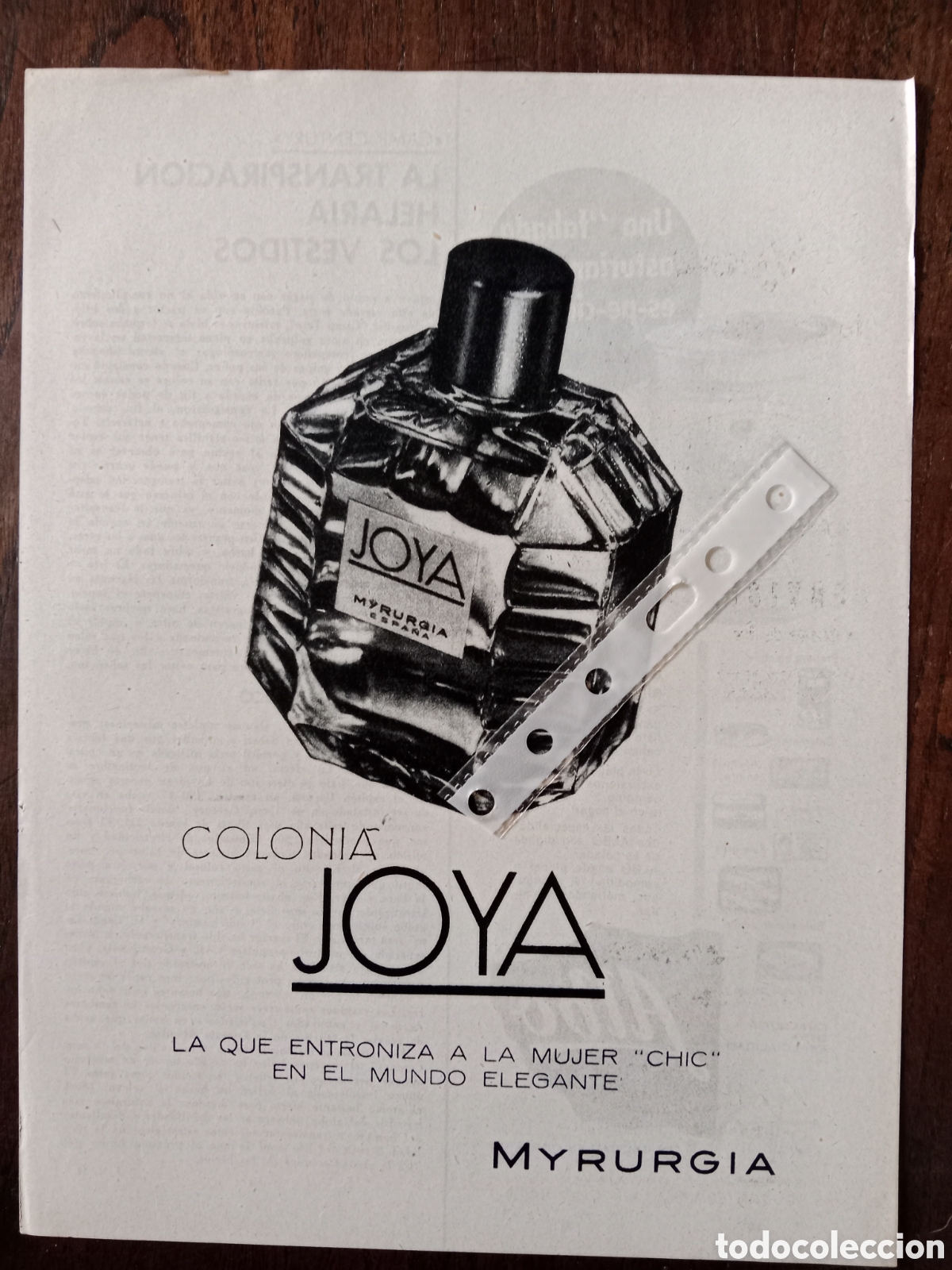 Otros Art&iacute;culos de Coleccionismo en Papel: Publicidad colonia joya de 1962 myrurgia