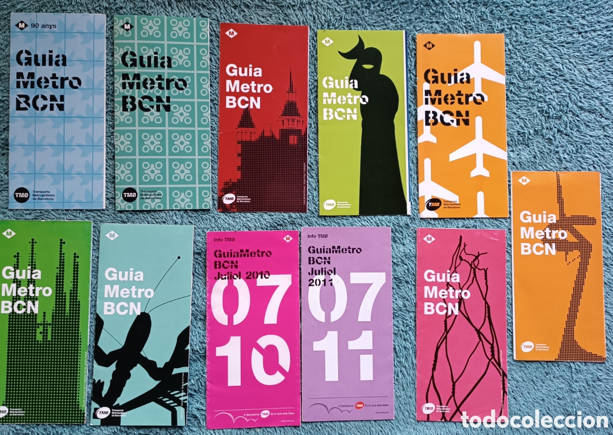 Otros Art&iacute;culos de Coleccionismo en Papel: Lote de 11 Guias metro BCN