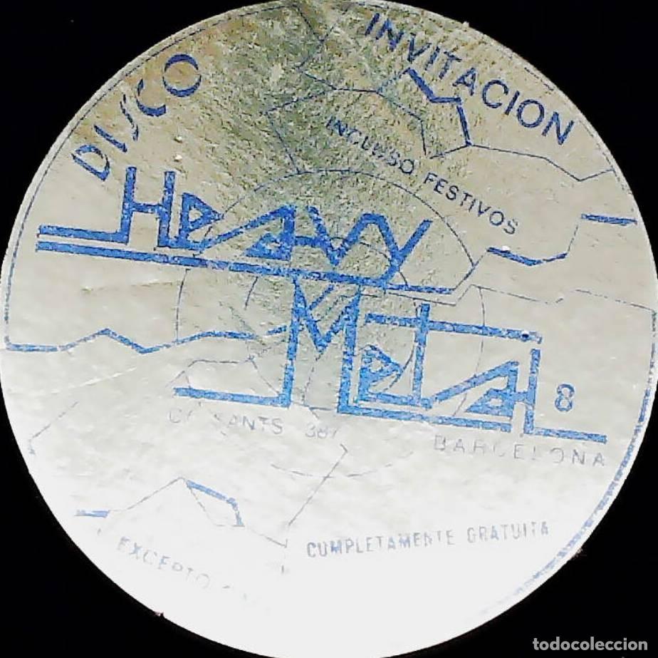 Otros Art&iacute;culos de Coleccionismo en Papel: ANTIGUO POSAVASOS, DISCO INVITACION - HEAVY METAL. BARCELONA.