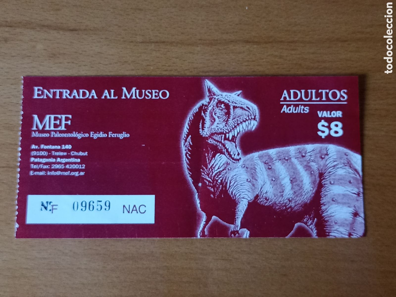 Otros Art&iacute;culos de Coleccionismo en Papel: Entrada Museo MEF Patagonia Argentina 2004 - Pedido m&iacute;nimo 3&euro;